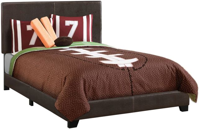Monarch Specialties Inc. Dark Brown Faux Leather Full Bed