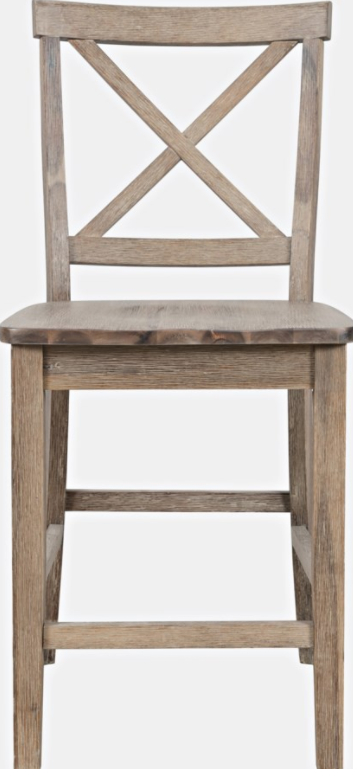 Jofran Inc. Eastern Tides Bisque X Back Counter Height Stool