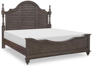 Legacy Classic Kingston Dark Sable Queen Louvered Poster Bed