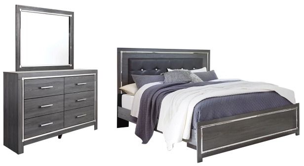 Signature Design By Ashley® Lodanna 2-Piece Gray King Panel Bed Set ...