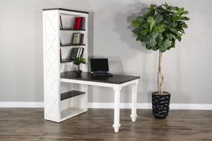 Sunny Designs™ European Cottage/Charcoal Gray Desk Return with Open Bookcase