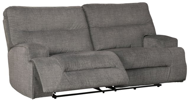 Signature Design by Ashley® Coombs Charcoal Reclining Loveseat with Console 1