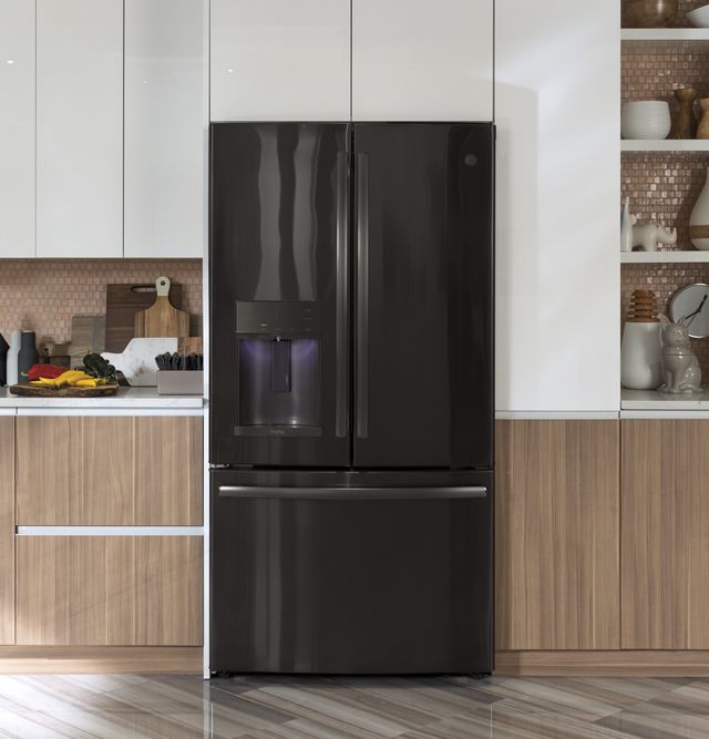 GE Profile™ 22.2 Cu. Ft. Black Stainless Steel Counter Depth French Door Refrigerator 15