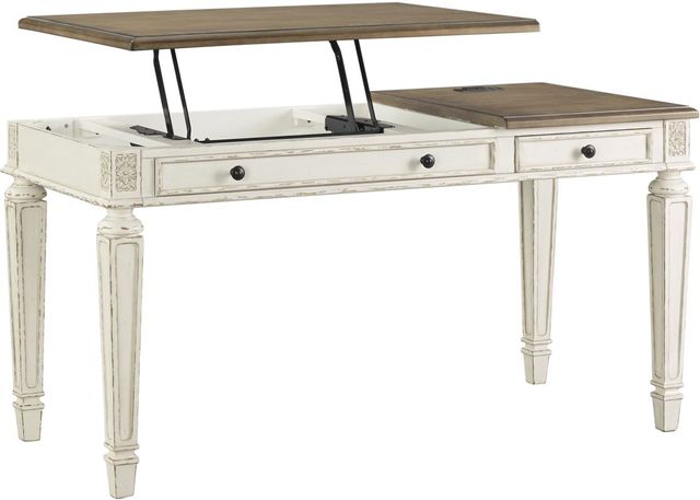 Signature Design by Ashley® Realyn Two-Tone Home Office Lift Top Desk 1