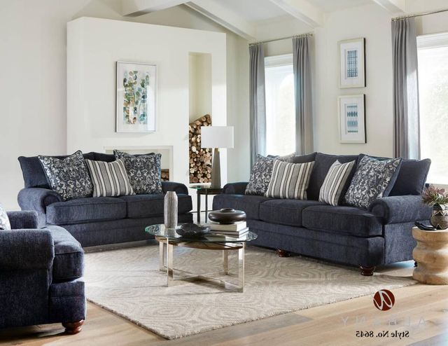 Albany Industries Abbott Indigo Loveseat | Fischer Furniture | Rapid ...