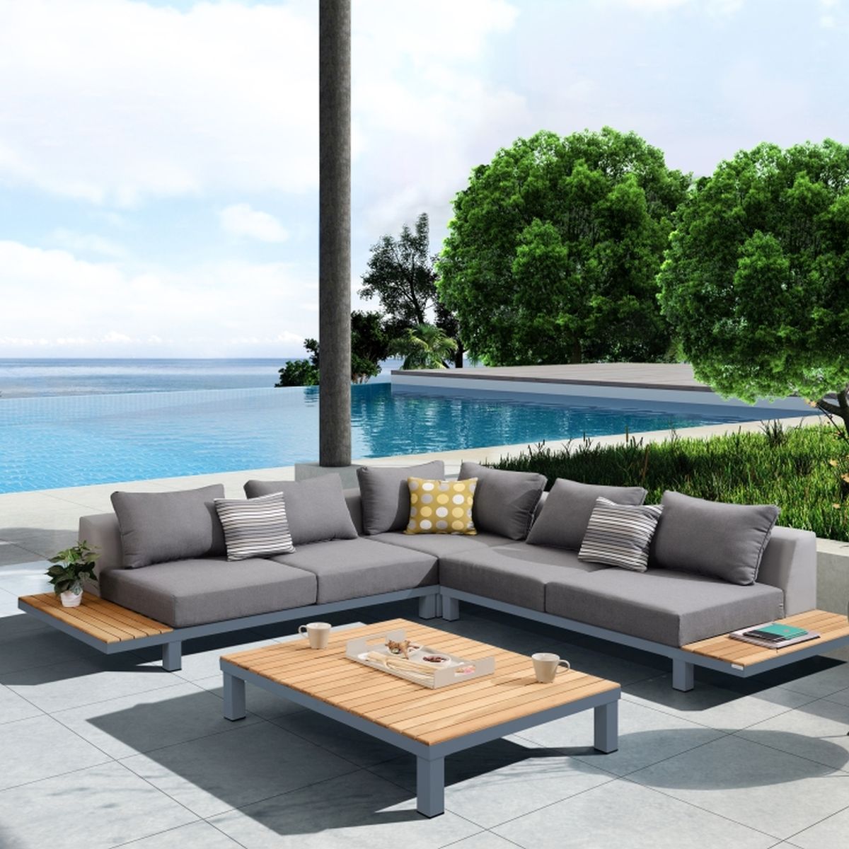 dark gray outdoor sectional