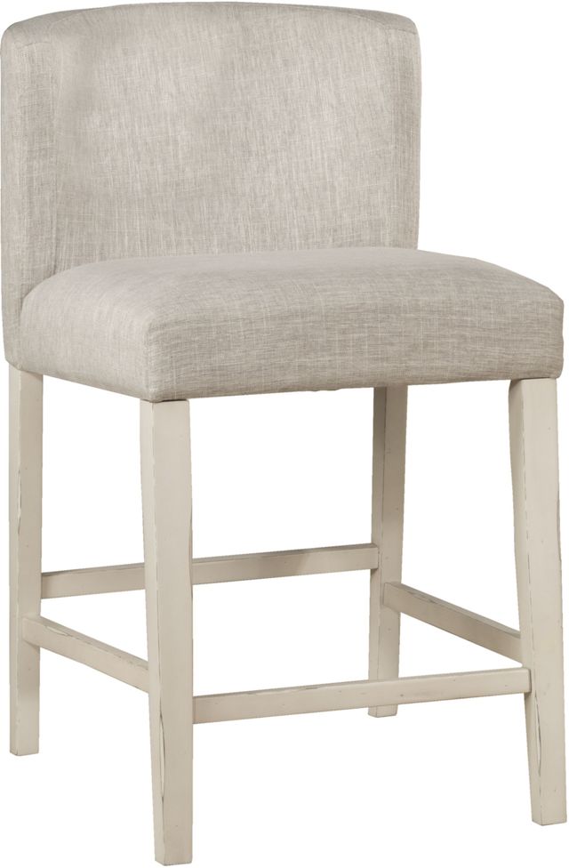 Hillsdale Furniture Clarion Sea White Non-Swivel Wing Arm Counter Height Stool 3