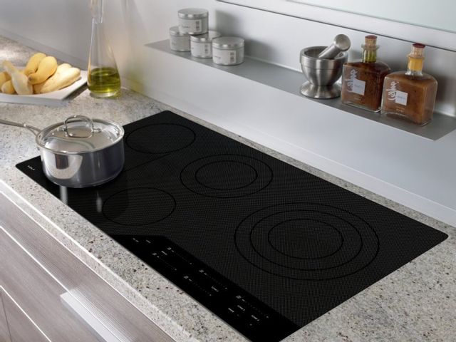 Wolf® 36" Black Glass Contemporary Electric Cooktop 1