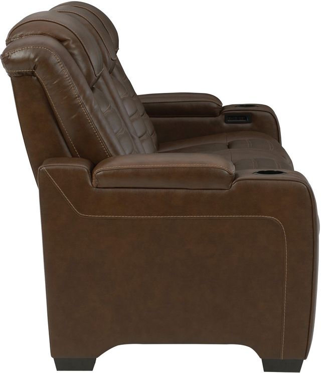 Signature Design by Ashley® Backtrack Chocolate Power Reclining Sofa with Adjustable Headrest 5