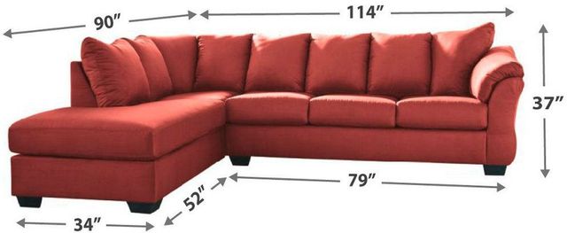 Signature Design by Ashley® Darcy 2-Piece Salsa Sectional with Chaise 4