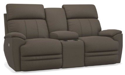 La-Z-Boy® Talladega Chestnut Leather Power Reclining Loveseat with Headrest and Console 0