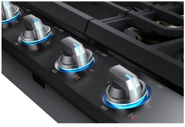 Samsung 30" Fingerprint Resistant Black Stainless Steel Gas Cooktop 4
