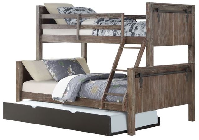 Donco Trading Company Twin Over Full Bunk Bed With Twin Trundle Bed-0