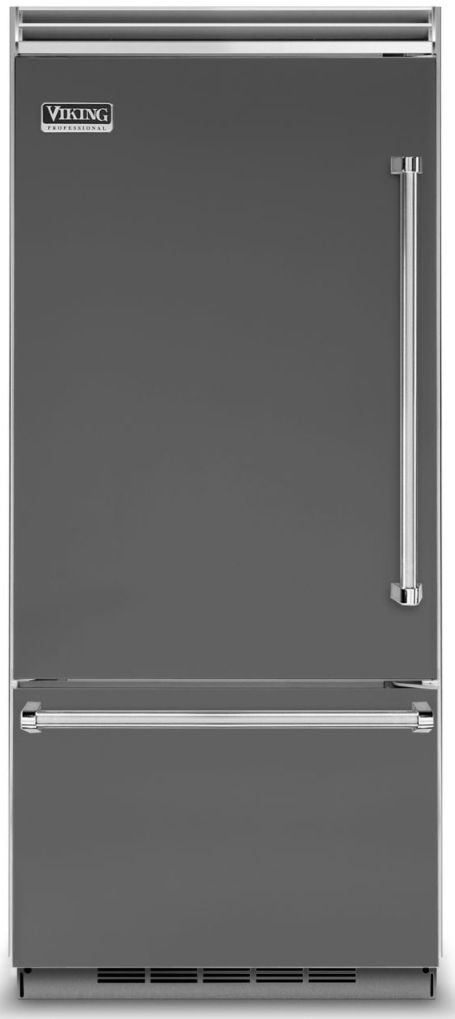 Viking® 5 Series 20.4 Cu. Ft. Damascus Grey Professional Built In Left Hinge Bottom Freezer Refrigerator 0