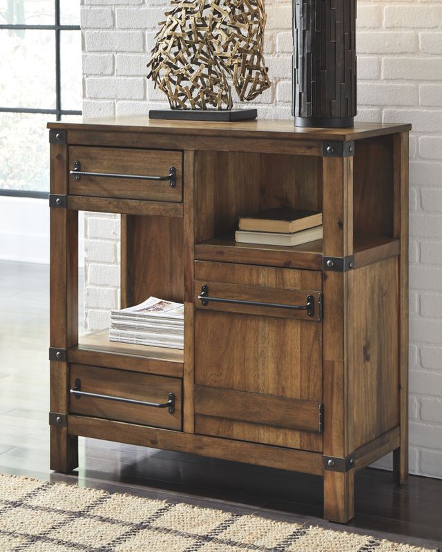 Signature Design by Ashley® Roybeck Light Brown/Bronze Accent Cabinet 3