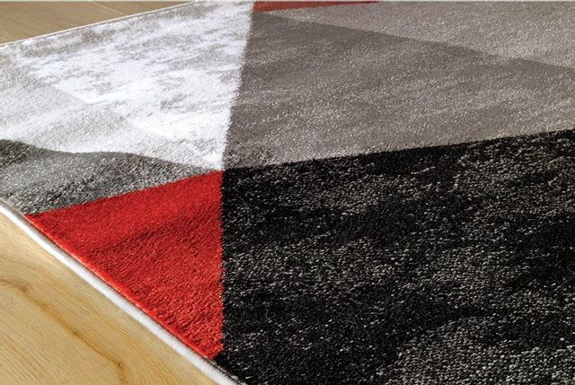 Tapis de 3,11 x 5,7" Platinum, gris, blanc, rouge, noir, Kalora Interiors® 3
