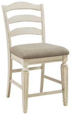 Signature Design by Ashley® Realyn Chipped White Upholstered Counter Stool