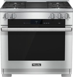 Miele 36" Pro Style Dual Fuel Range-Clean Touch Steel