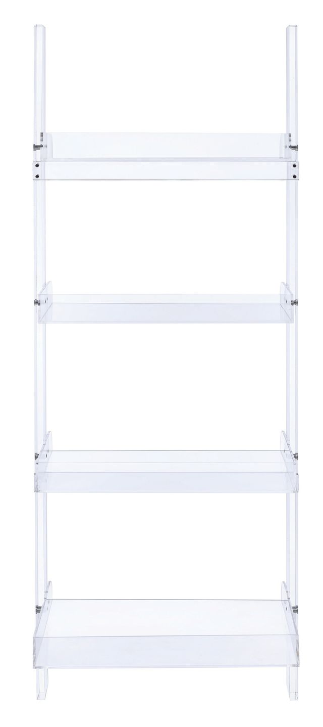 Coaster® Clear Amaturo 4-Shelf Ladder Bookcase 1