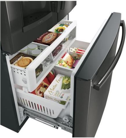 GE ® Adora Series 27.7 Cu. Ft. French Door Refrigerator-Black Stainless 6