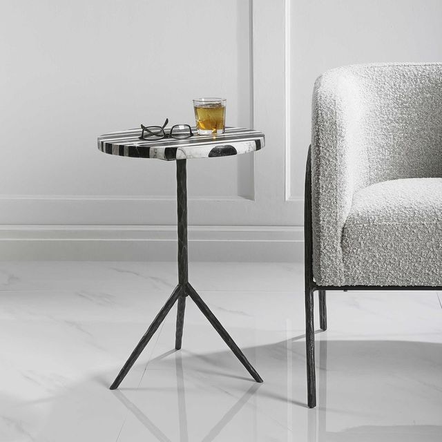 Uttermost® Fine Line Black and White Accent Table 2