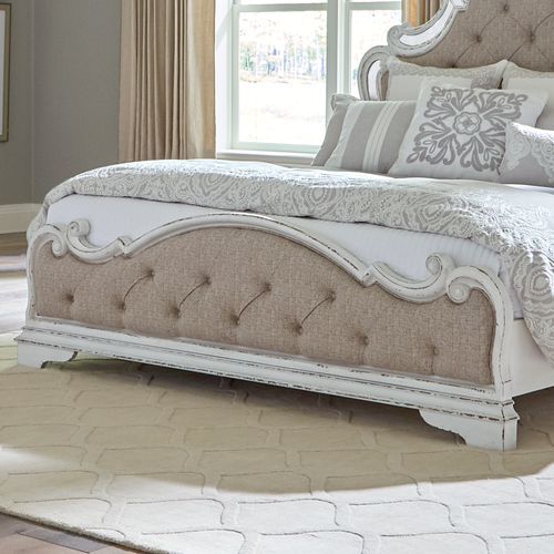 Liberty Furniture Magnolia Manor Antique White King Opt Upholstered Bed-1