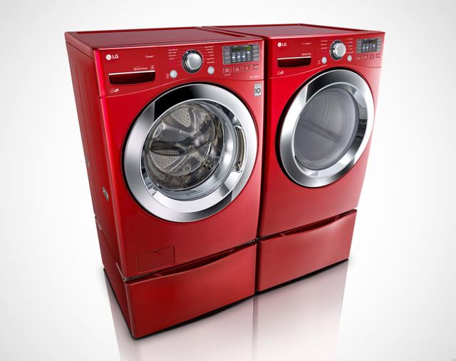 LG Front Load Electric Steam Dryer-Wild Cherry Red 5