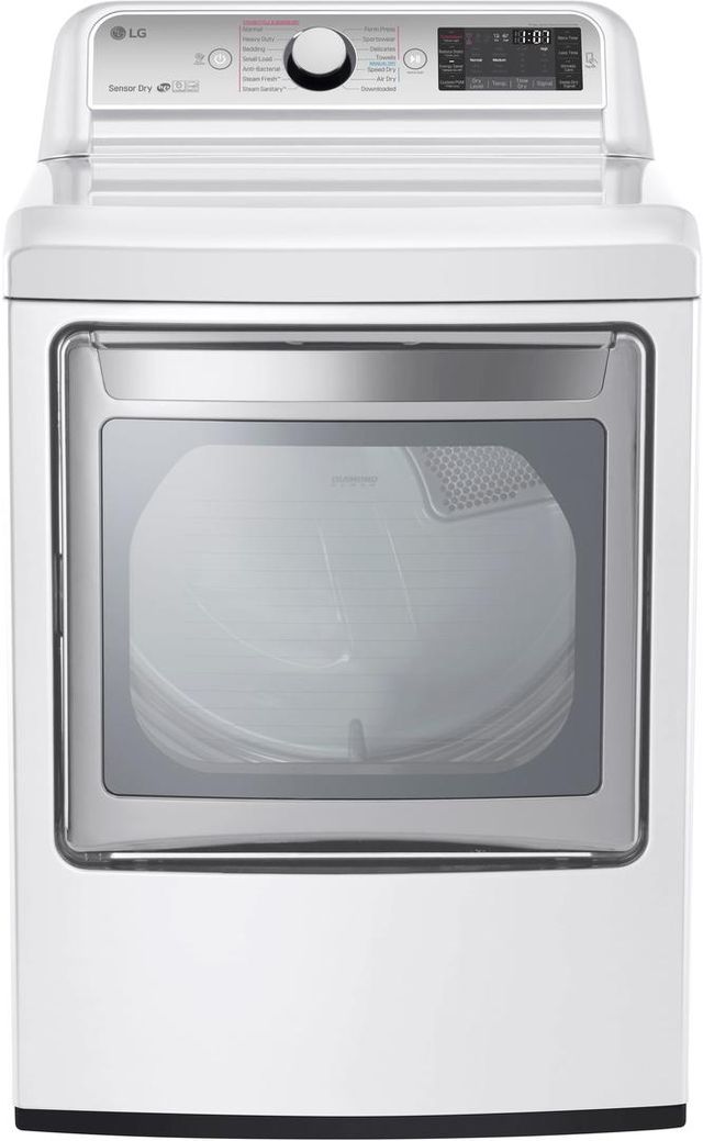 LG 7.3 Cu. Ft. White Front Load Electric Dryer-0