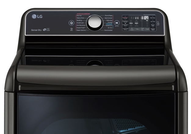 LG Front Load Electric Dryer-Black Stainless Steel 2