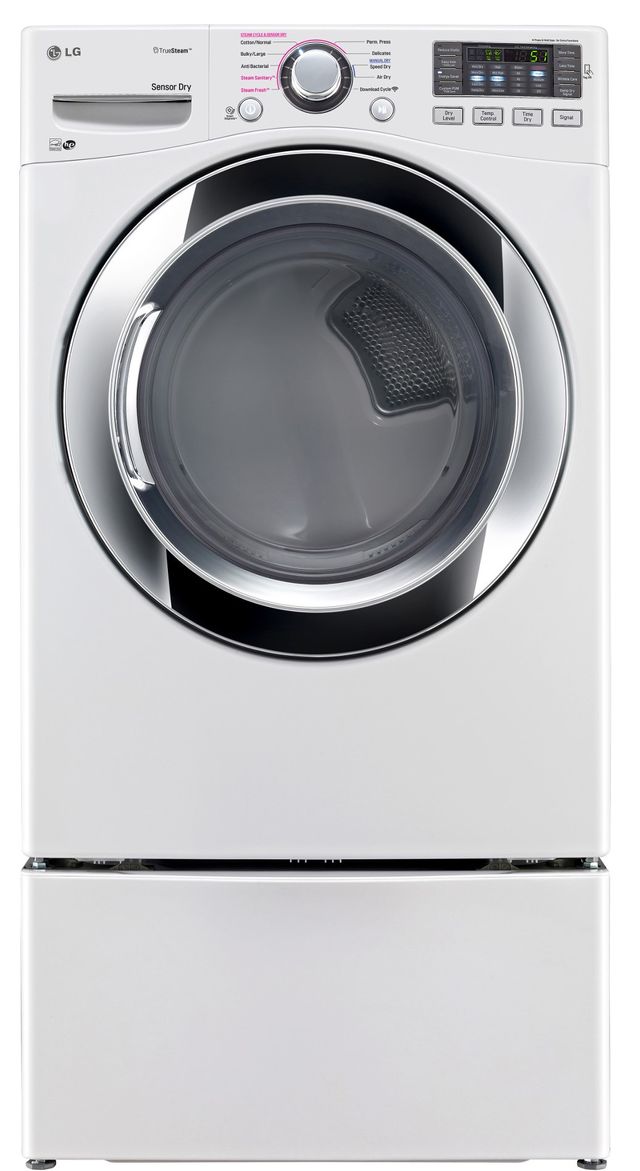 LG Front Load Gas Steam Dryer-White 1