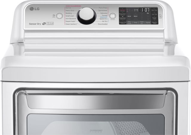 LG 7.3 Cu. Ft. White Front Load Gas Dryer 9