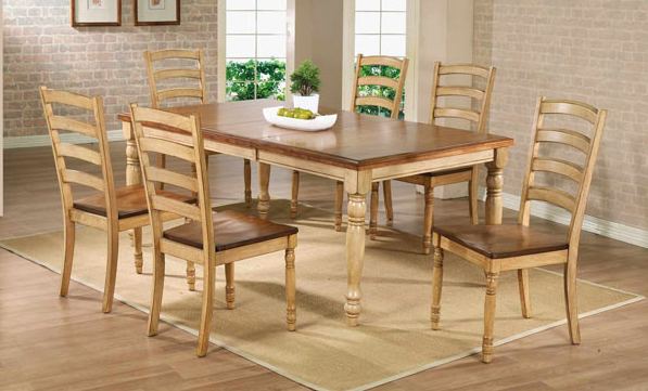 Winners Only® Quails Run Almond/Wheat 78" Leg Table with 18" Butterfly Leaf