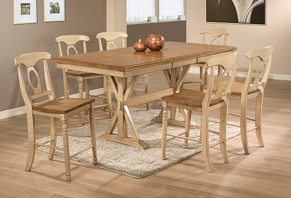 Winners Only® Quails Run 78" Tall Table W/ 18" Butterfly Leaf-Almond/Wheat