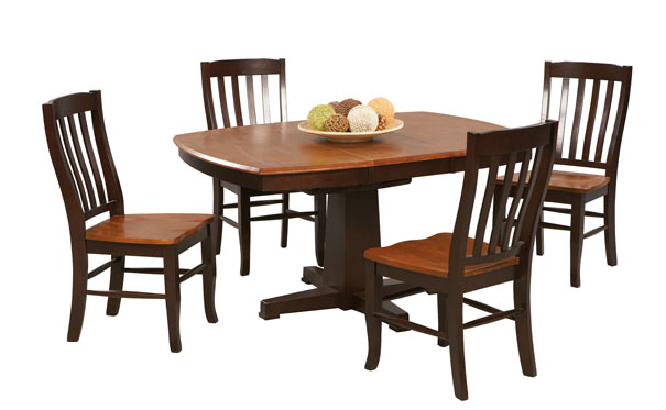 Winners Only® Santa Fe Chestnut/Espresso 57" Pedestal Table with 15" Butterfly Leaf