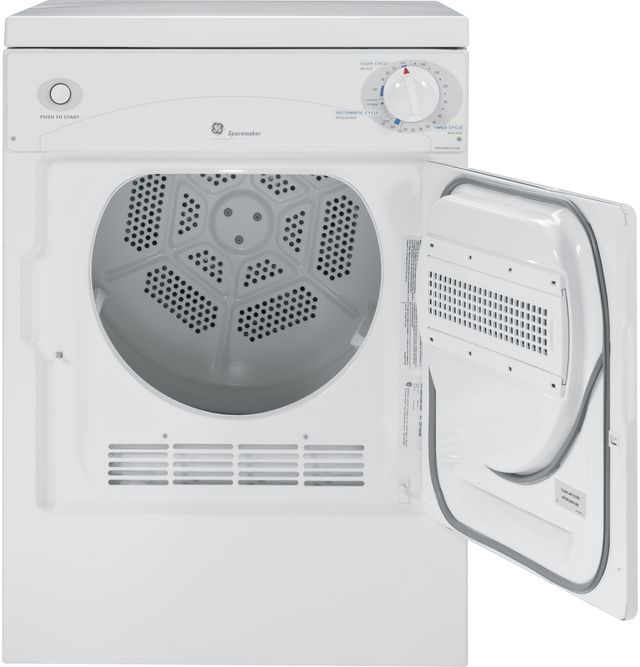 GE® Spacemaker® 3.6 Cu. Ft. White Portable Front Load Electric Dryer 2