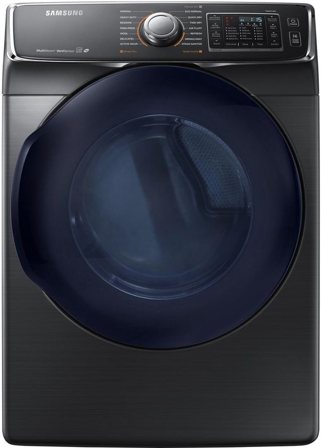 Samsung Front Load Electric Dryer-Fingerprint Resistant Black Stainless Steel 0