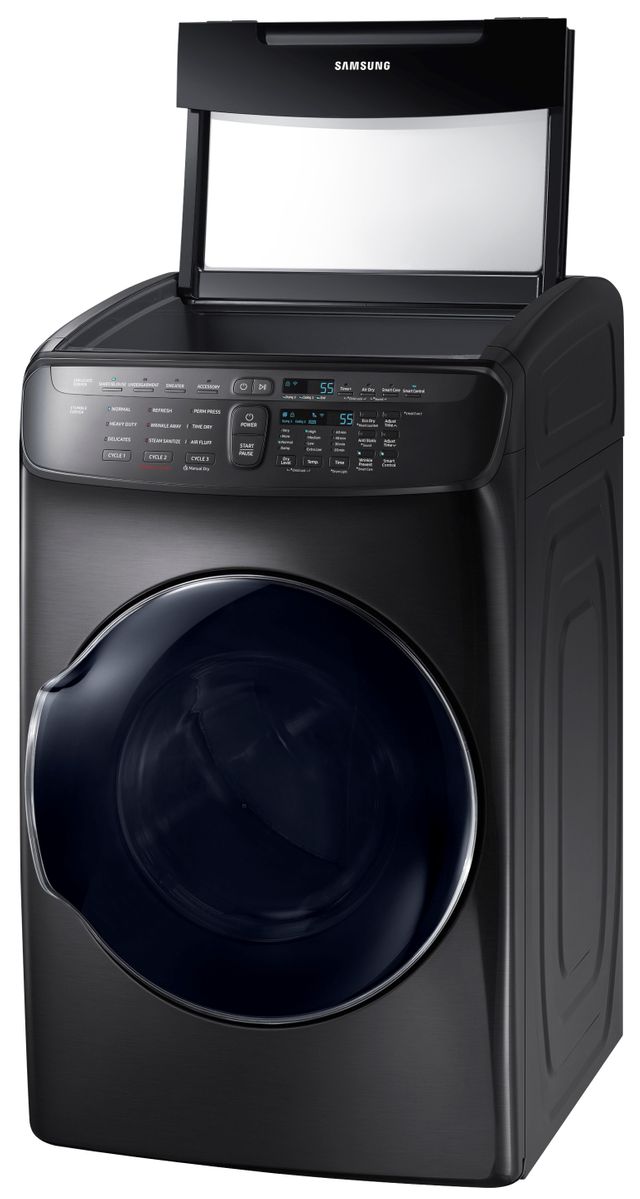 Samsung FlexDry™ Electric Dryer-Fingerprint Resistant Black Stainless Steel 2