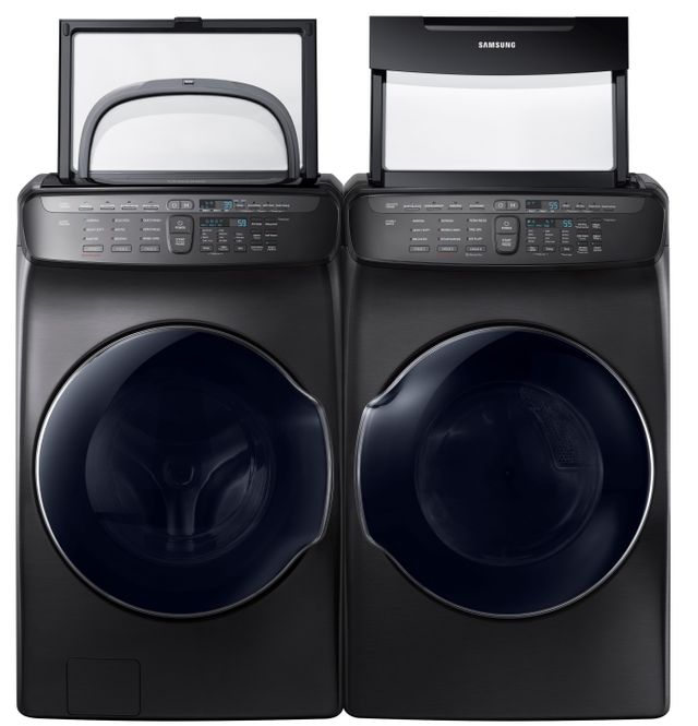 Samsung FlexDry™ 7.5 Cu. Ft. Fingerprint Resistant Black Stainless Steel Electric Dryer 7