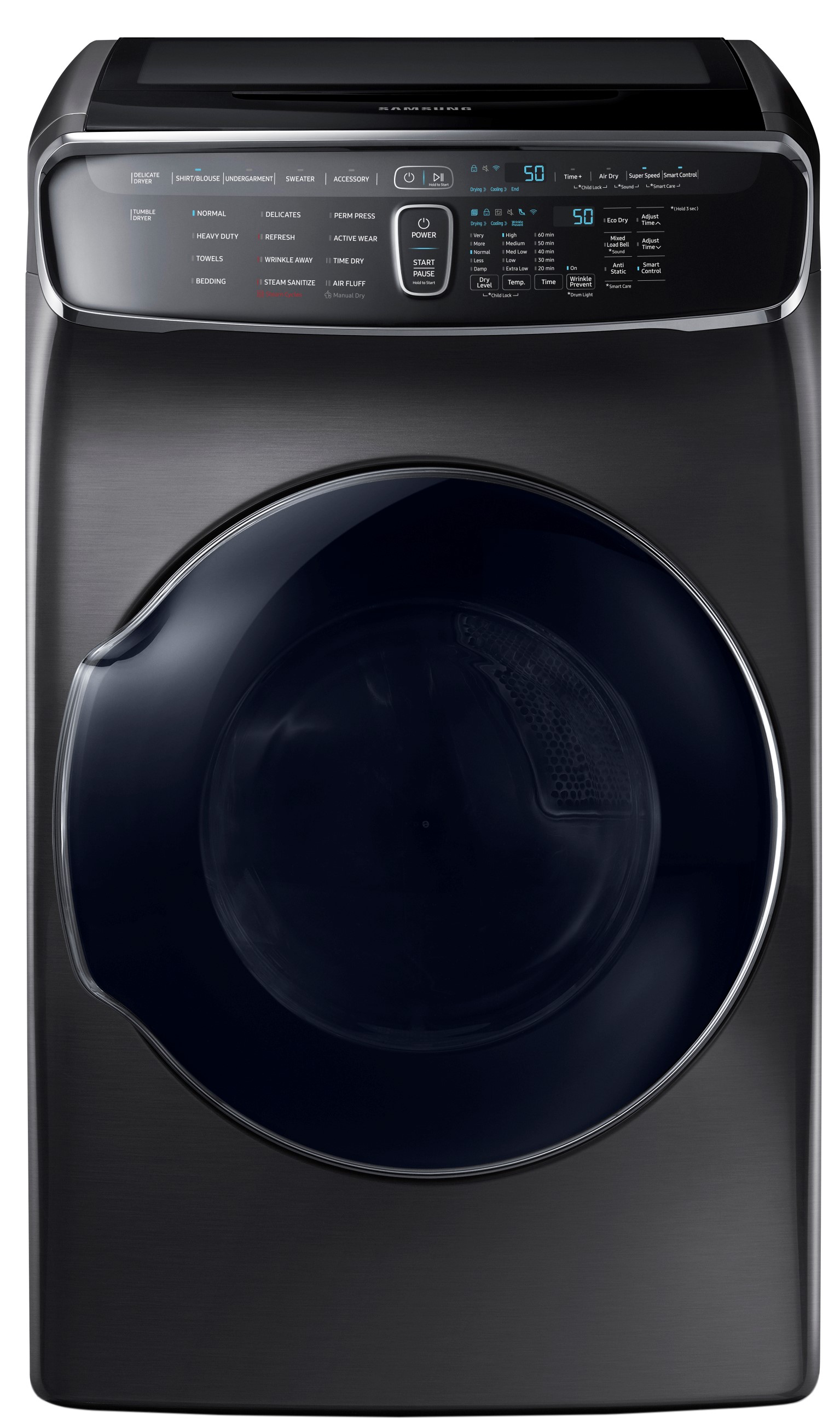 Samsung FlexDry™ 7.5 Cu. Ft. Fingerprint Resistant Black Stainless Steel Electric Dryer-DVE60M9900V