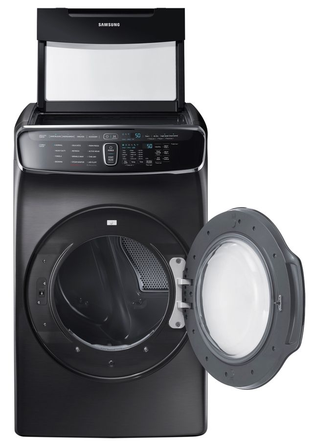 Samsung FlexDry™ 7.5 Cu. Ft. Fingerprint Resistant Black Stainless Steel Electric Dryer-DVE60M9900V-1