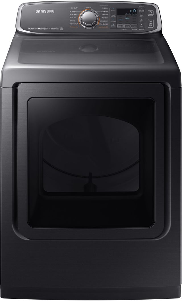 Samsung Front Load Gas Dryer-Fingerprint Resistant Black Stainless Steel [Scratch & Dent]