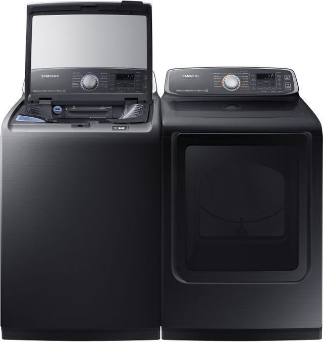 Samsung Front Load Gas Dryer-Fingerprint Resistant Black Stainless Steel [Scratch & Dent] 2