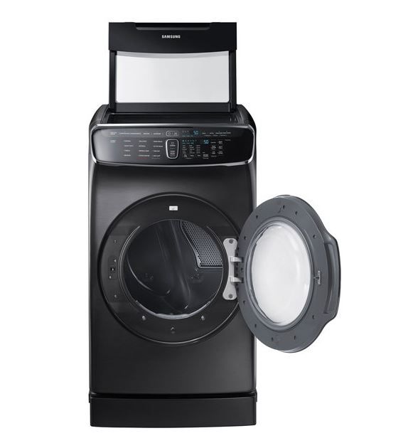 Samsung FlexDry™ 7.5 Cu. Ft. Fingerprint Resistant Black Stainless Steel Gas Dryer-1