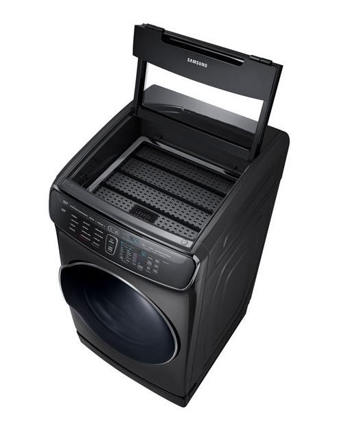 Samsung FlexDry™ 7.5 Cu. Ft. Fingerprint Resistant Black Stainless Steel Gas Dryer 3