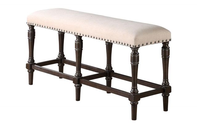 Winners Only® Xcalibur Espresso Upholstered Bench