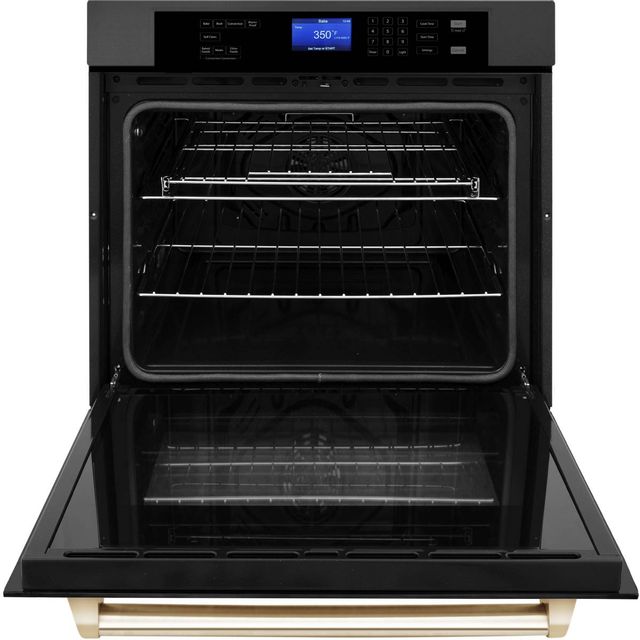 ZLINE Autograph Edition 30" Black Stainless Steel Single Electric Wall Oven  1