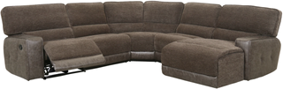 Signature Design by Ashley® Dunbarton 5-Piece Cocoa Reclining Chaise Sectional