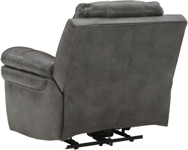 Signature Design by Ashley® Edmar Charcoal Leather Power Recliner-2