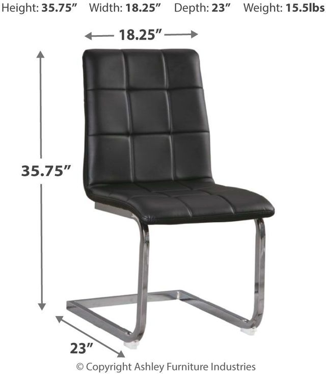 Signature Design by Ashley® Madanere Black/Chrome Dining Upholstered Side Chair 1