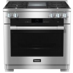 Miele 36" Clean Touch Steel Freestanding Dual Fuel Natural Gas Range 